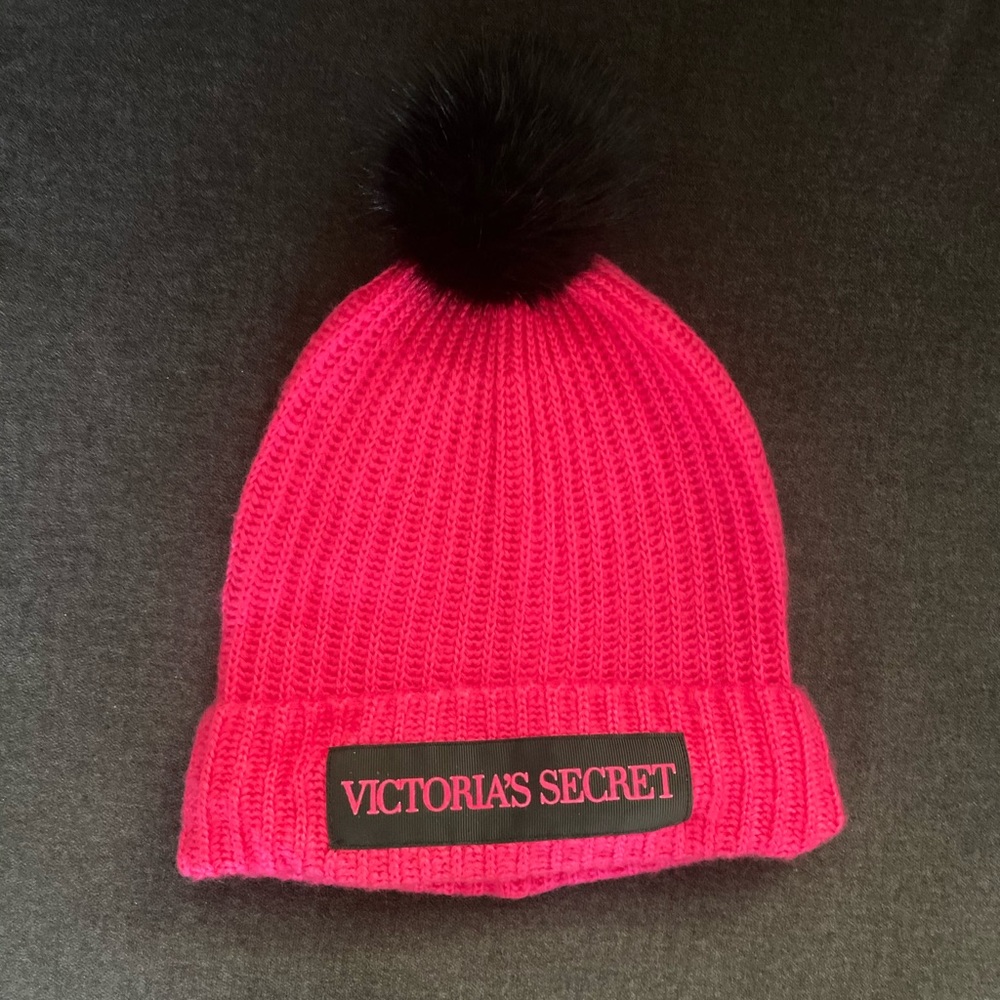 Victoria’s Secret Pink and Black Winter Hat